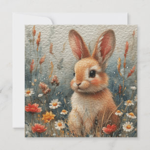 Bunny Blossom Bloom: Blumennotecard 🌺 Digital Feiertagskarte