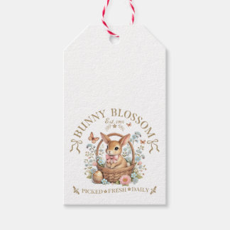 Bunny Blossom Easter Rabbit in Floral Basket Geschenkanhänger