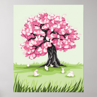 Bunny Blossom Treposter Poster