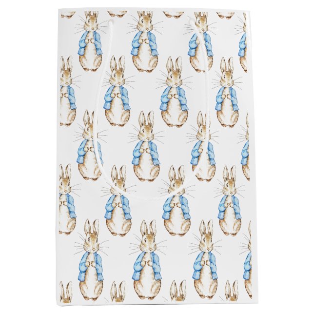 Bunny Blue Baby Dusche Mittlere Geschenktüte (Vorderseite)