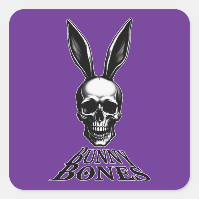 Bunny Bones – Gothic Easter Bunny - Autocolante Quadratischer Aufkleber (Vorderseite)