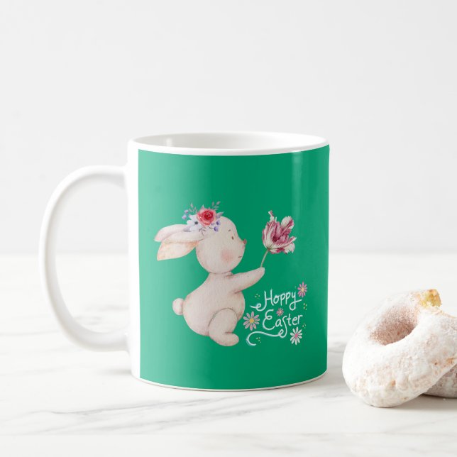 Bunny Bouquet von Blume Kaffeetasse (Mit Donut)