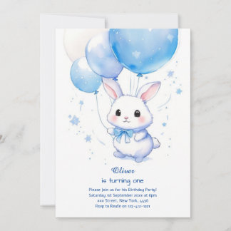 Bunny Boy Einladung zum ersten Geburtstag