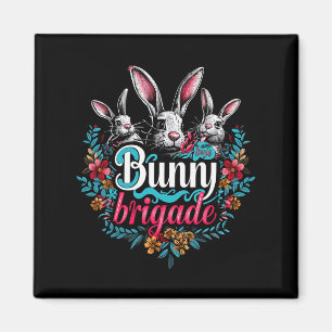 Bunny Brigade Holiday Oster Funny Graphic T-Shirts Magnet