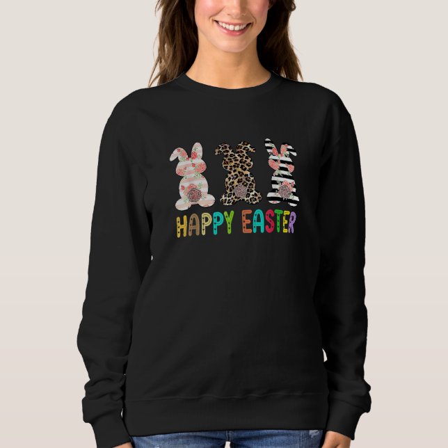 Bunny Buffalo Kariert Leopard Leopard Print Happy  Sweatshirt (Vorderseite)