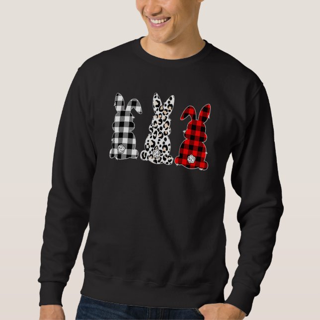 Bunny Buffalo Kariert Leopard Leopard Print Happy  Sweatshirt (Vorderseite)