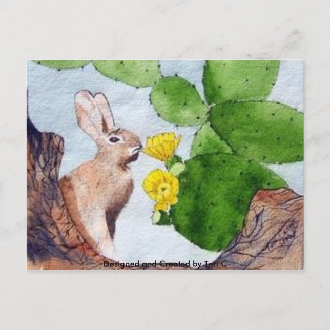 Bunny Cactus Postkarte (Vorderseite)
