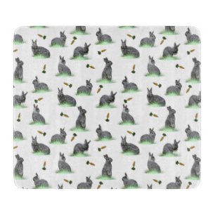 Bunny Carrot Craze Glass Cutting Board Schneidebrett