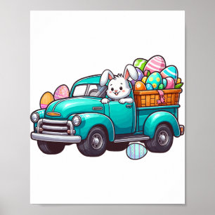 Bunny Carry Ostereier auf Lieferwagen LKW Jagd Poster