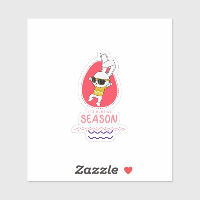 Bunny Cartoon Cute Animal Hunting Rabbit Aufkleber (Blatt)