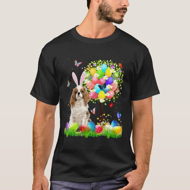 Bunny Cavalier King Charles Spaniel Oaster Eggs Tr T-Shirt (Vorderseite)