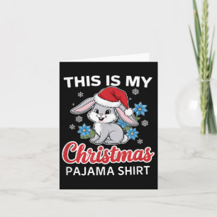 Bunny Christmas Pajama Santa Rabbit Lover Karte
