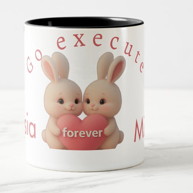 Bunny Christmas Stocking – Personal Holiday Ch arm Zweifarbige Tasse (Bunny Christmas Stocking – Personal Holiday Ch arm Two-Tone Coffee Mug)
