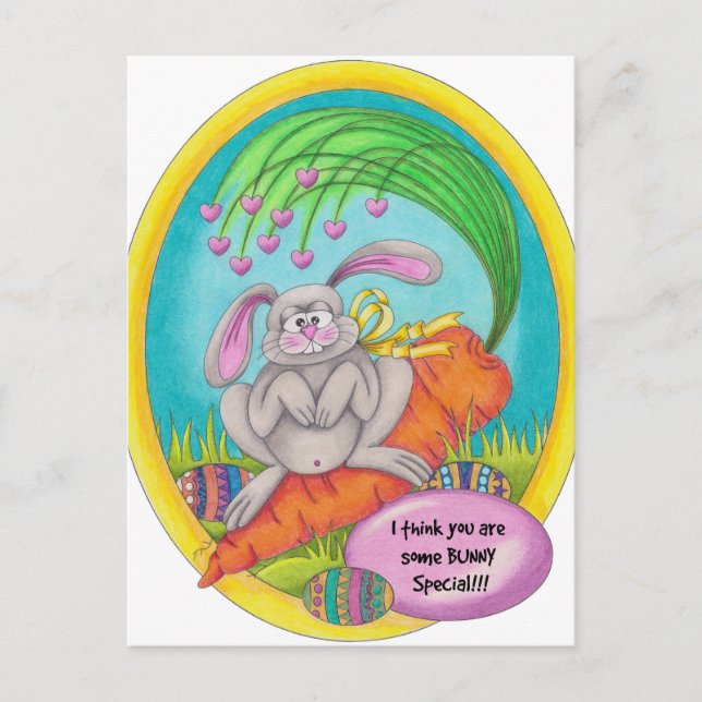 Bunny Colored words Postkarte (Vorderseite)