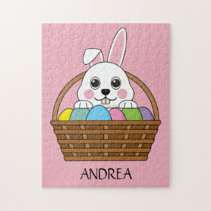 Bunny Colorful OsterEggHunt Basket   Personalisier Puzzle