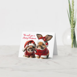 Bunny Couple Christmas Karte
