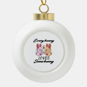 Bunny Couple Liebe Herzlich willkommen Keramik Kugel-Ornament