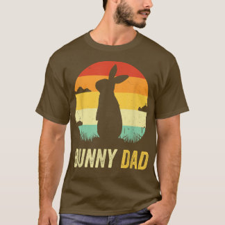 Bunny Dad Fathers Day Retro Vintage Rabbit Dad T-Shirt