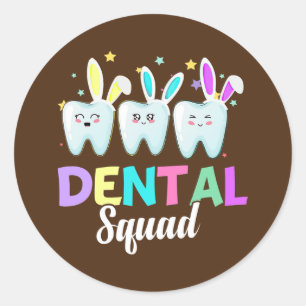 Bunny Dental Squad Zahnarzt Frohe Ostern Runder Aufkleber