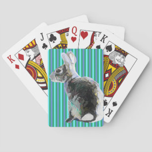 Bunny Design Playing Cards Gestreifter Hintergrund Spielkarten
