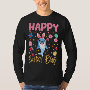 Bunny Dolphin Farbige Eier Jagd Frohe Ostern D T-Shirt