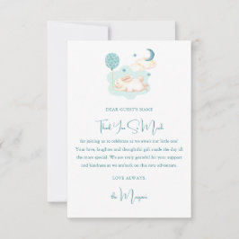 Bunny Dreams Blue Baby Dusche Dankeskarte