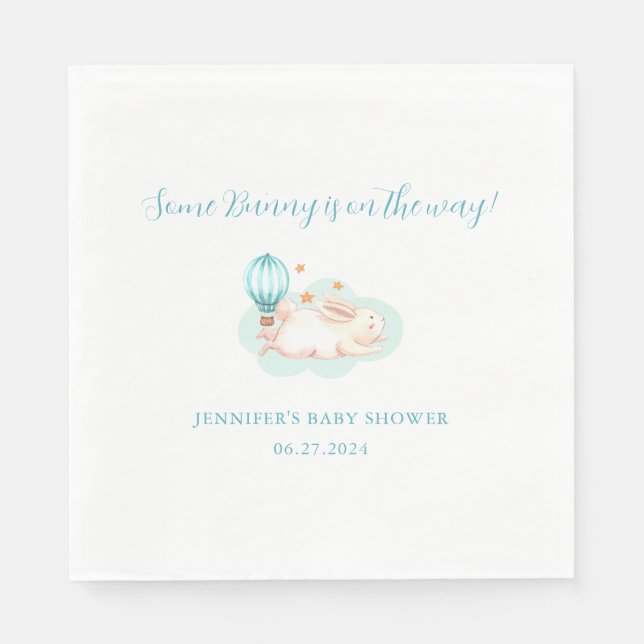 Bunny Dreams Blue Babydusche Serviette (Vorderseite)
