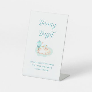 Bunny Dreams Blue Babydusche Sockelschild
