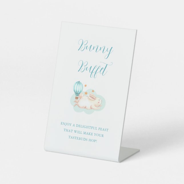 Bunny Dreams Blue Babydusche Sockelschild (Vorderseite)