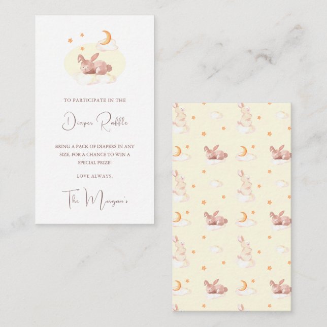 Bunny Dreams Neutral Baby Dusche Begleitkarte (Vorne/Hinten)