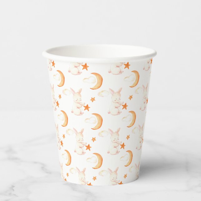 Bunny Dreams Neutral Baby Dusche Pappbecher (Vorderseite)
