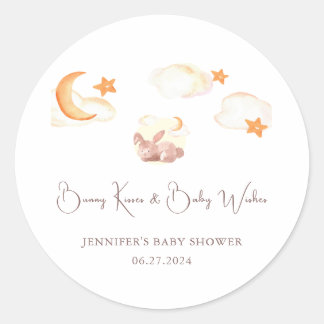 Bunny Dreams Neutral Baby Dusche Runder Aufkleber