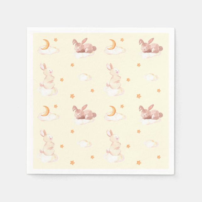 Bunny Dreams Neutral Baby Dusche Serviette (Vorderseite)
