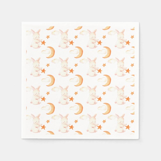 Bunny Dreams Neutral Baby Dusche Serviette (Vorderseite)