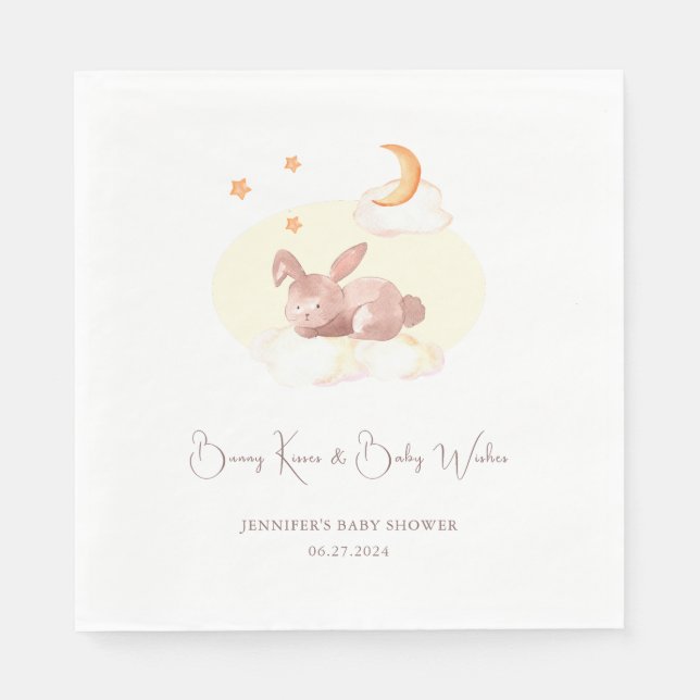 Bunny Dreams Neutral Baby Dusche Serviette (Vorderseite)