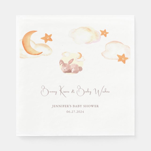 Bunny Dreams Neutral Baby Dusche Serviette (Vorderseite)