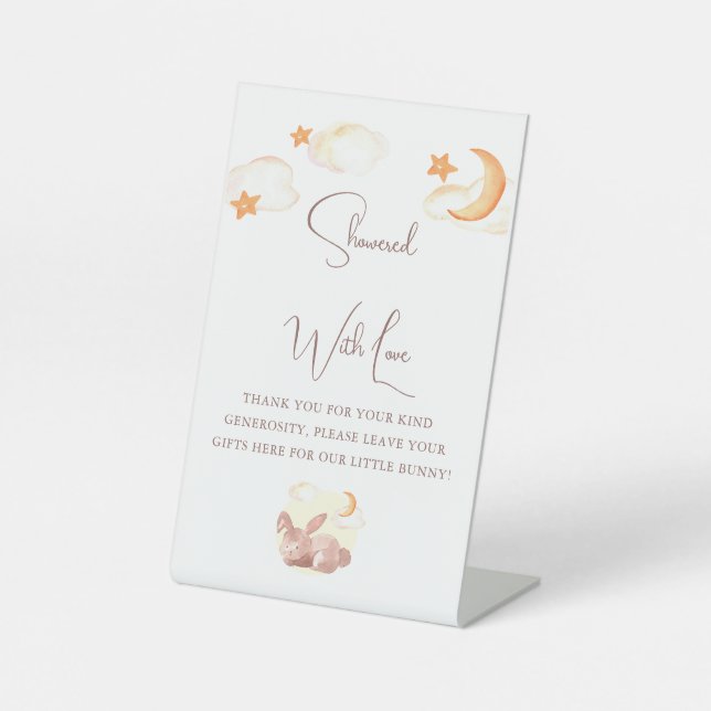 Bunny Dreams Neutral Baby Dusche Sockelschild (Vorderseite)