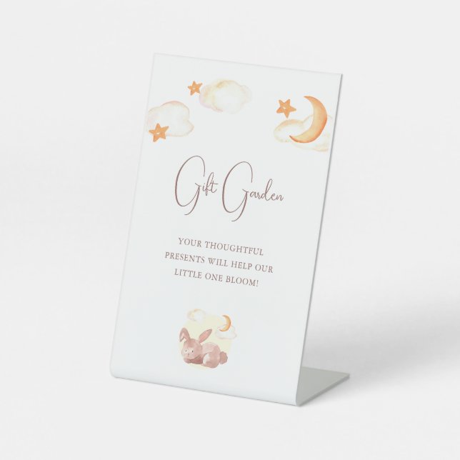 Bunny Dreams Neutral Baby Dusche Sockelschild (Vorderseite)