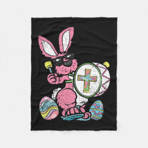 Bunny Drummer Ostereier Jagen Frühlingshasen Jes Fleecedecke