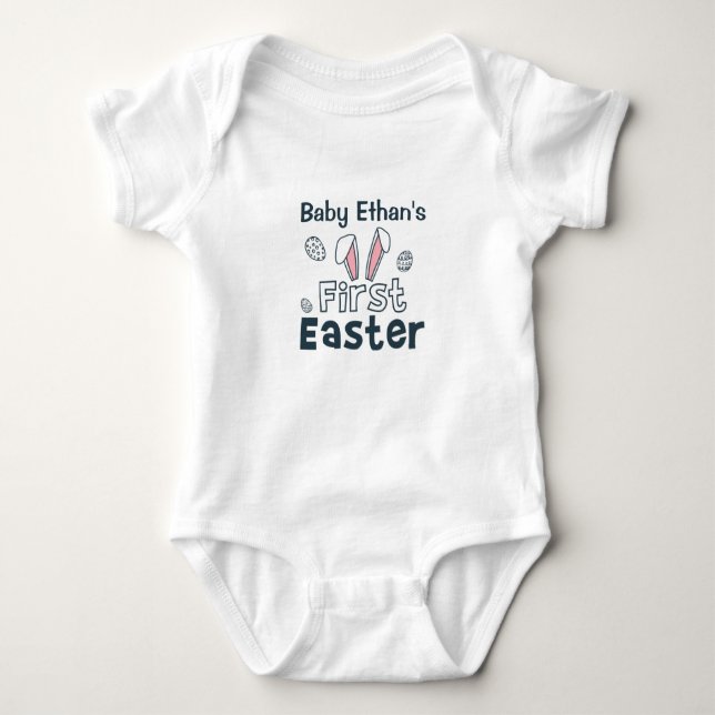 Bunny Ears Erster Oster Baby Strampler (Vorderseite)