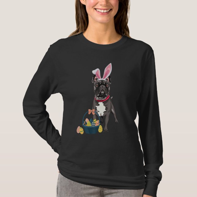 Bunny Ears French Bulldog Niedlich Doge Rabbit T-Shirt (Vorderseite)