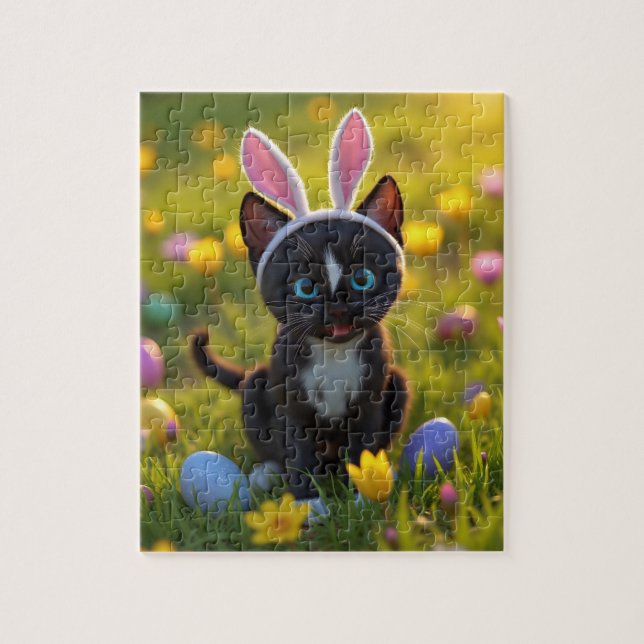 Bunny Ears & Purrs: Felinis Osterspiel Puzzle (Vertikal)
