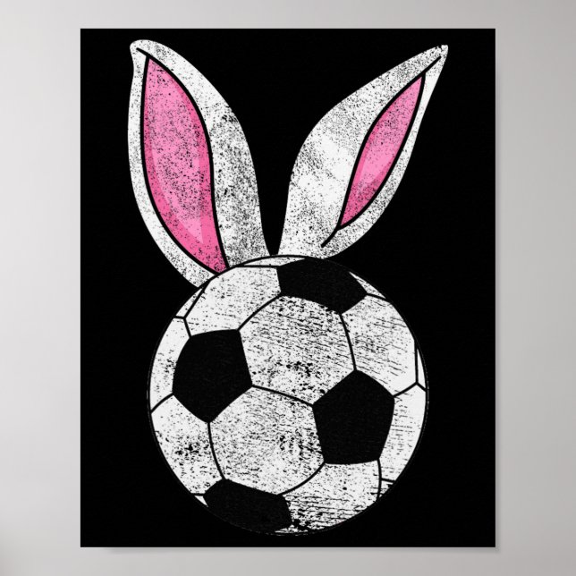 Bunny Ears Soccer Happy Oaster Boys Girls Poster (Vorne)