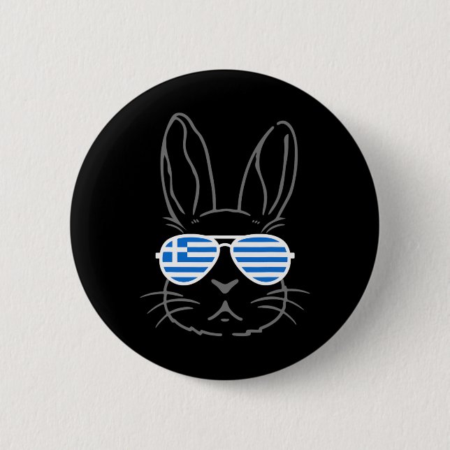 Bunny Ears Sungles Funny Oster 2025 Griechenland F Button (Vorderseite)