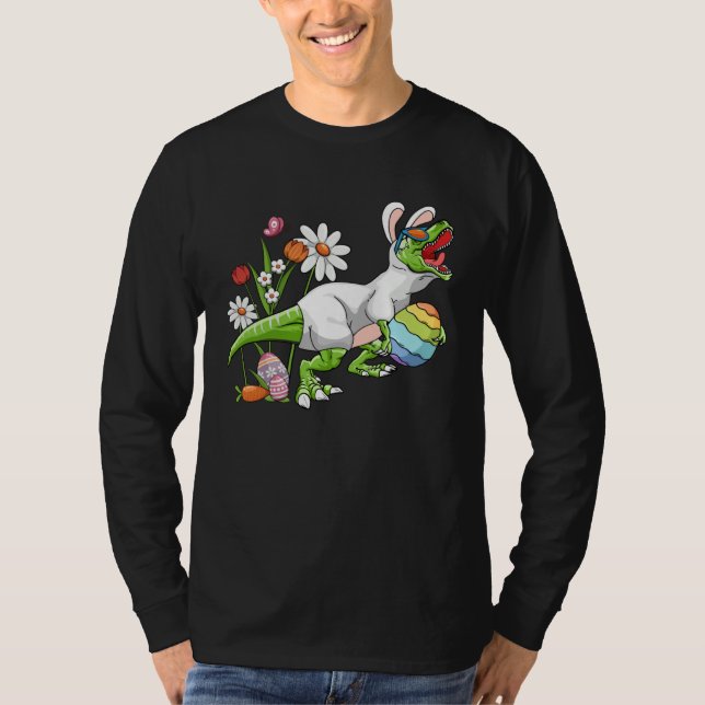 Bunny Easter Basket Stuffers Easter Dinosaur  Boys T-Shirt (Vorderseite)