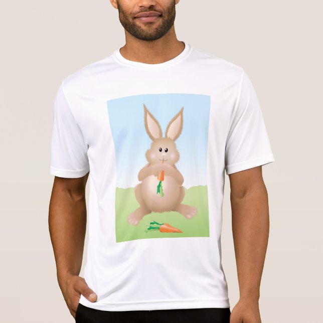 Bunny Eating Carrot Adorable Rabbit T-Shirt (Vorderseite)