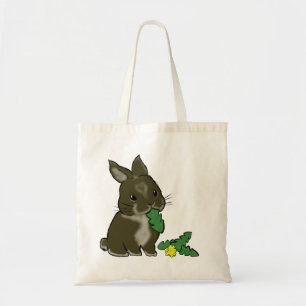 Bunny eating dandelion  tragetasche