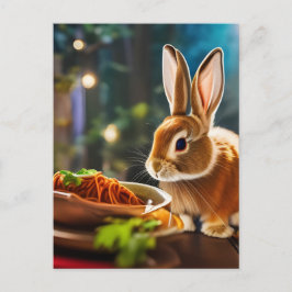 Bunny Eats Spaghetti Postkarte