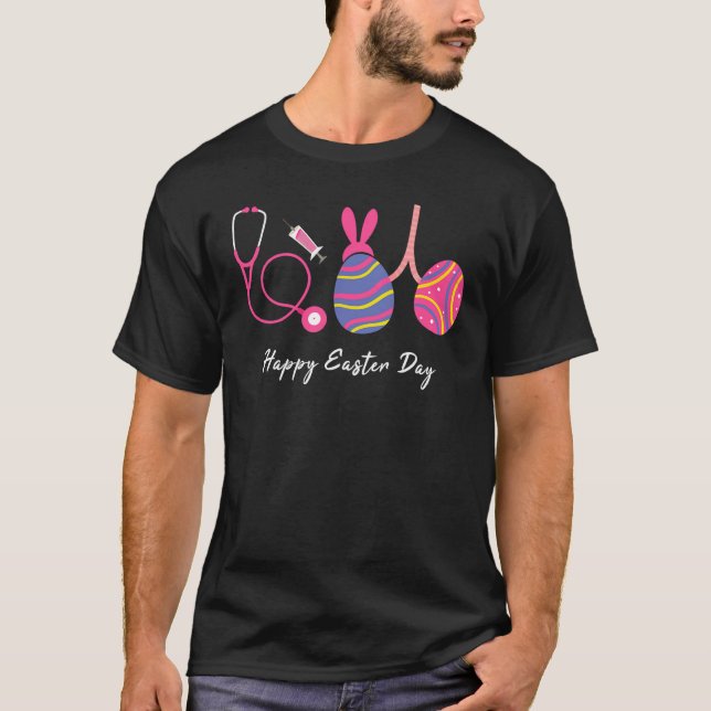 Bunny Egg Lungs Respiratory Nurse Therapist Happy  T-Shirt (Vorderseite)