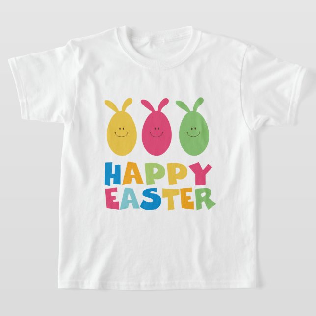 Bunny Eggs Niedlich farbenfrohe Kinder Happy Oster T-Shirt (Ablage )